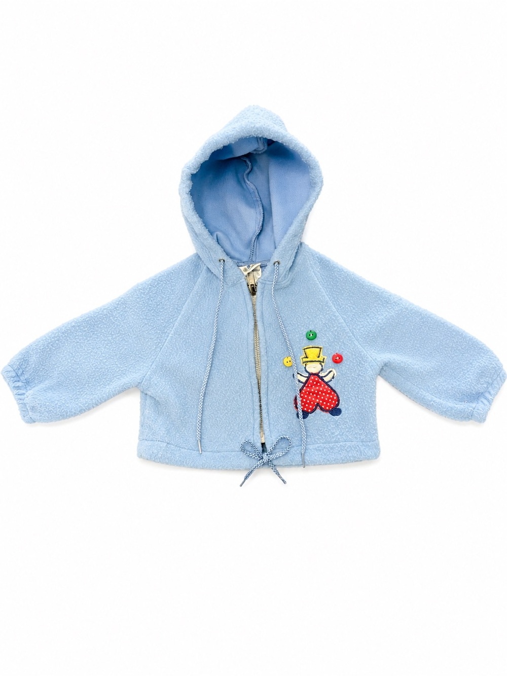 Vintage Nursery Rhyme Baby Blue Fleece Hoodie Jacket – 12 Months